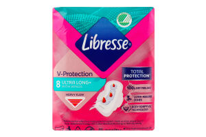 Прокладки гігієнічні Ultra Long+ Freshness&Protection Libresse 8шт