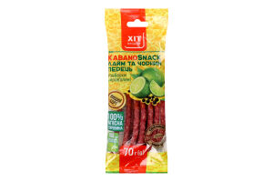 Колбаски Лайм и черный перец KabanoSnack Хіт продукт с/в м/у 70г