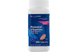 CareOne Prenatal Vitamins with 800mcg Folic Acid Tablets - 100 CT