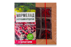 Мармелад з натуральними інгредієнтами з цукатами Яблуко-журавлина Green Stimul к/у 120г