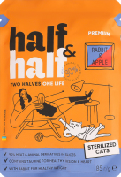 Корм влажный для кастрированных/стерилизованных котов с кроликом и яблоком в желе Premium Half&Half д/п 85г