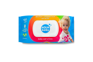 Серветки вологі дитячі з вітамінним комплексом Aqua Baby 120шт