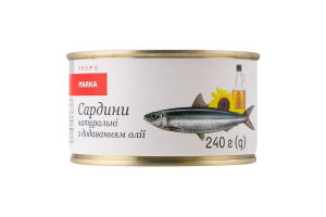 Сардины натуральные с добавлением масла Marka Promo ж/б 240г
