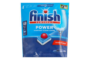 Средство для мытья посуды в посудомоечных машинах в таблетках All in 1 Power Powerball Finishl 48шт