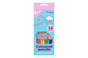 Олівці кольорові Yes! Pusheen бірюзовий 12кол