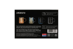 Чашка Shine mix 260мл боросилікатне скло 4шт Ardesтo