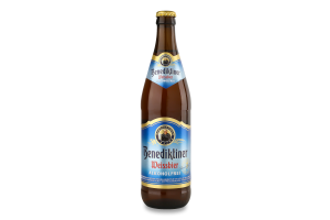 Пиво 0.5л 0.5% безалкогольне світле нефільтроване Weissbier Benediktiner пл