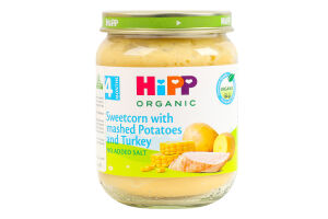 Пюре мясо-овощное для детей от 4мес Нежные овощи с индейкой Organic Hipp с/б 125г