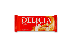 Вафлі зі смаком пряженого молока Трубочки Delicia м/у 150г