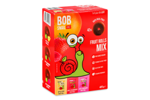 Набор конфет фруктовых и фруктово-ягодных Fruit rolls mix Bob Snail к/у 420г