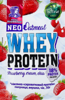 Каша овсяная быстрого приготовления с клубникой и сливками с подсластителями Whey protein Vivsyanushka м/у 50г