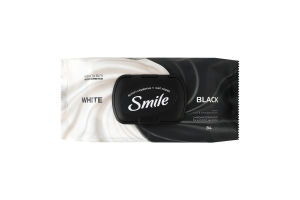 Салфетки влажные с ароматом мускуса и белого жасмина Черные и белые Smile 84шт