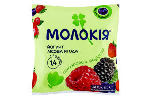 Йогурт 1.4% питьевой с наполнителем фруктовым пастеризованным Лесная ягода Молокія м/у 400г