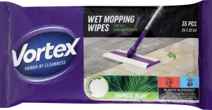 Салфетки влажные хозяйственные для пола Tropical oasis Vortex 15шт