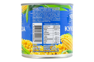 Кукуруза сахарная из целых зерен консервированная Чумак в/с ж/б 420г