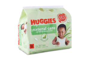 Серветки вологі дитячі Natural care Huggies 3х48шт