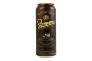 Пиво 480мл 4.4% темное пастеризованное Dark Staropramen ж/б