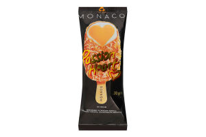 Морозиво зі смаком кокоса з сорбетом з манго в кондитерській глазурі Passion heart Monaco Three bears м/у 70г