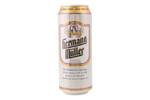 Пиво 0.5л 4% светлое фильтрованное пастеризованное Hermann Muller ж/б