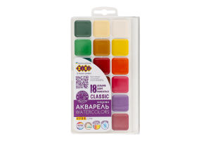 Краски акварельные медовые 18 цветов №ZB.6586 Classic Kids Line ZiBi 1шт