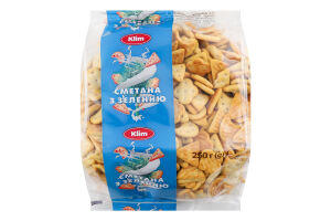 Крекер солоний з смаком Сметана з зеленню 250г Klim