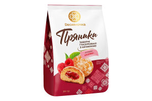 Пряники заварные глазированные с начинкой Со вкусом малины Dесняночка м/у 300г