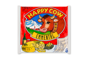 Сыр плавленый 35% ломтиками Эмменталь Happy Cow м/у 150г