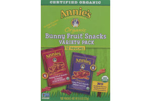 Annie's Homegrown Organic Bunny Fruit Snacks Variety Pack - 12 PK