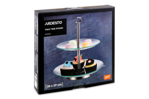 Блюдо скло/н/ж сталь двоярусне 25*25*27см Ardesto