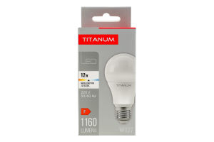 Лампа світлодіодна 12W 1050lm E27 4100К A60 Titanum 1шт