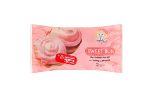 Булочка в глазурі зі смаком полуниці Sweet bun Рома м/у 0.16кг