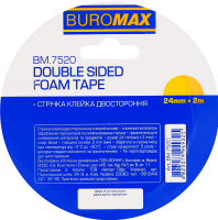 Лента клейкая двухсторонняя 24ммх2м №BM.7520 Buromax 1шт