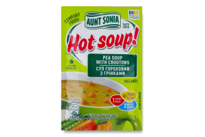 Суп гороховий миттєвого приготування з грінками Hot soup! Aunt Sonia м/у 18г
