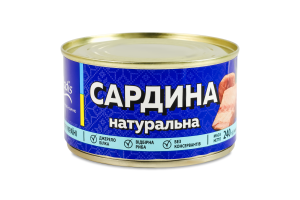 Сардина натуральна з додаванням олії стерилізована Veladis з/б 240г