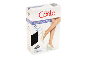 Напівпанчохи жіночі Conte elegant Tension 20den 23-25 nero 2пари