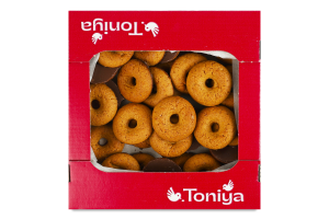 Печиво цукрове з цільнозерновим борошном та корицею Хрусткі колечка Toniya к/у 230г