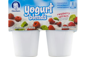 Gerber Yogurt Blends Snack Raspberry Spinach / Sitter - 4 PK