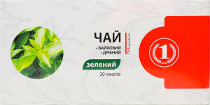Чай зелений байховий дрібний ТМ "1" к/у 20х1.5г