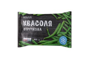 Квасоля стручкова швидкозаморожена різана Novus м/у 400г