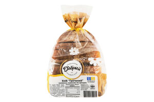 Хліб половинка в нарізці без дріжджів на заквасці Гречаний Добрий м/у 0.3кг