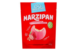 Марципан в білому шоколаді з ароматом полуниці 150г д/п Skriveru