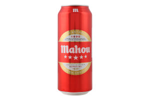 Пиво 500мл 5.5% светлое фильтрованное пастеризованное 5 estrellas Mahou ж/б