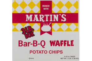 Martin's Waffle Potato Chips Bar-B-Q 3 Lb. Box - 3 CT