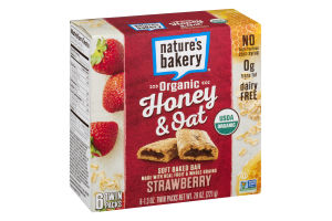 Nature's Bakery Organic Honey & Oat Soft Baked Bar Strawberry - 6 PK