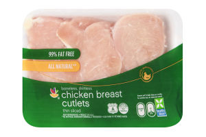 Ahold Chicken Breast Cutlets All Natural 99% Fat Free Boneless Skinless