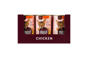 Корм додатковий для котів Напій з куркою Delickcious з/б 140г