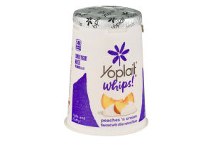 Yoplait Whips! Light & Fluffy Texture Peaches 'N Cream Flavored Lowfat Yogurt Mousse