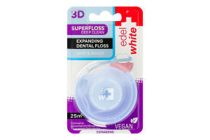Нитка-флос зубна що розширюється 25м Edel+White 1шт