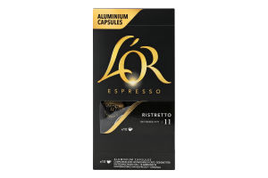 Кофе натуральный жареный молотый в капсулах Ristretto Espresso L’OR к/у 52г