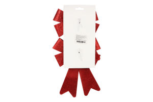 Н-р прикрас ялинкових Бант червоний з блискіт 2шт